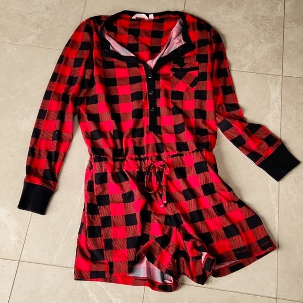 Red and Black Sleeping Romper